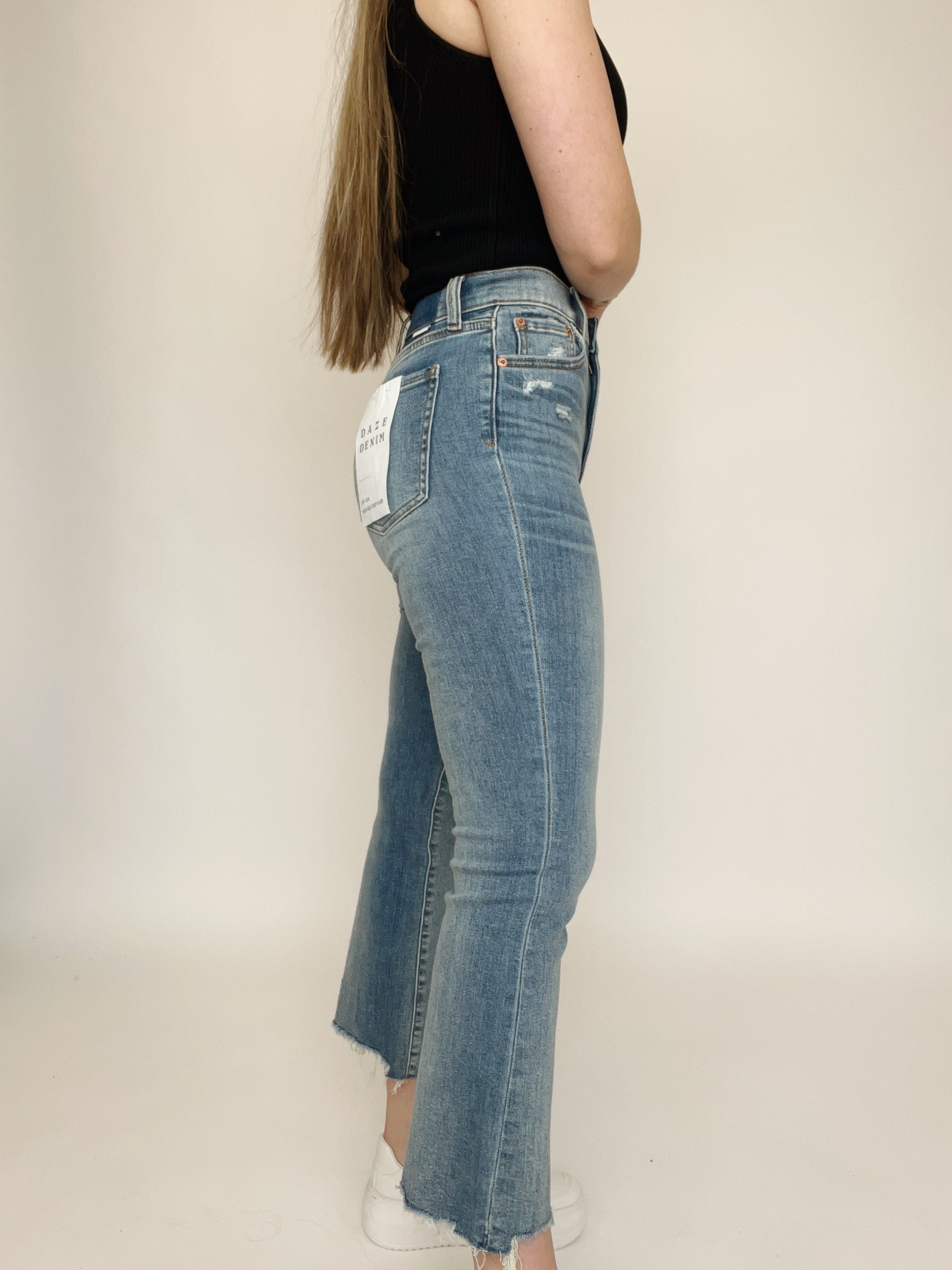 shy girl high rise crop flare - wishes