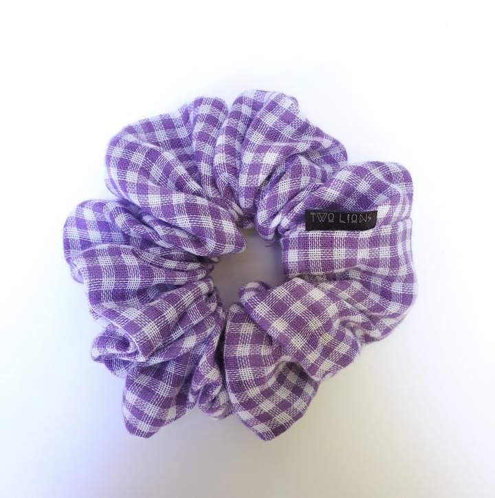 malibu purple plaid scrunchie